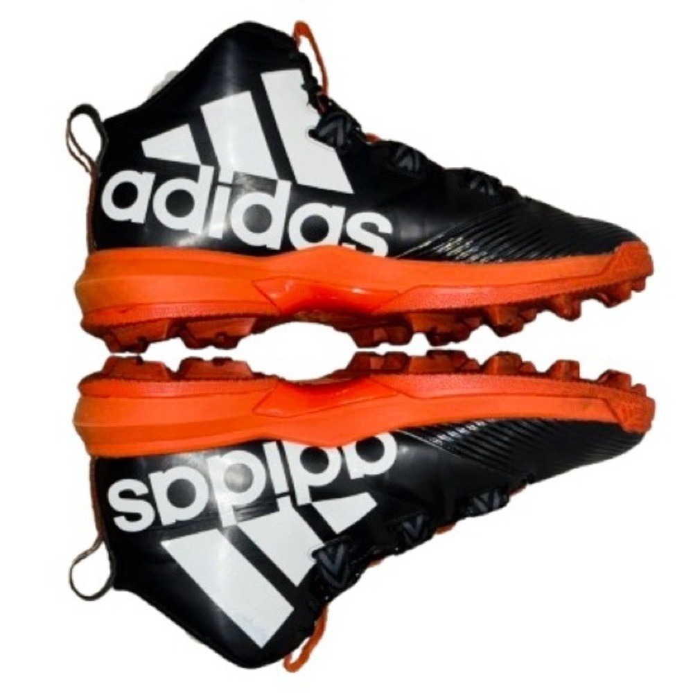 👟🏈 ADIDAS Freak Carbon Mid Football Cleats l Black Orange Shoes l Men's 15